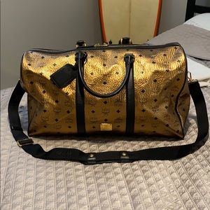 MCM Gold Large Weekend/Traveler Bag